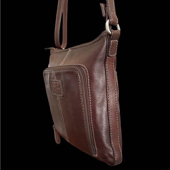 Fossil Dark Brown Pebble Grain Leather Messenger Bag - Picture 3 of 9